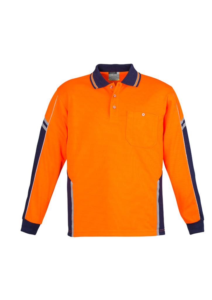 Mens Hi Vis Squad Long Sleeve Polo - ZH238 - syzmik-0