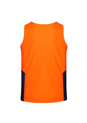 Syzmik ZH239 Mens Hi Vis Squad Singlet in Orange/Navy - back view