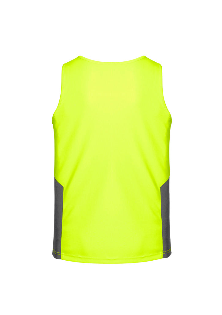 Syzmik ZH239 Mens Hi Vis Squad Singlet in Yellow/Charcoal - back view