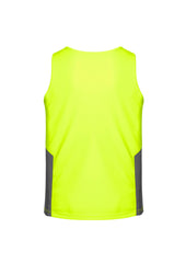 Syzmik ZH239 Mens Hi Vis Squad Singlet in Yellow/Charcoal - back view