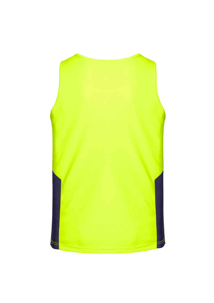 Syzmik ZH239 Mens Hi Vis Squad Singlet in Yellow/Navy - back view