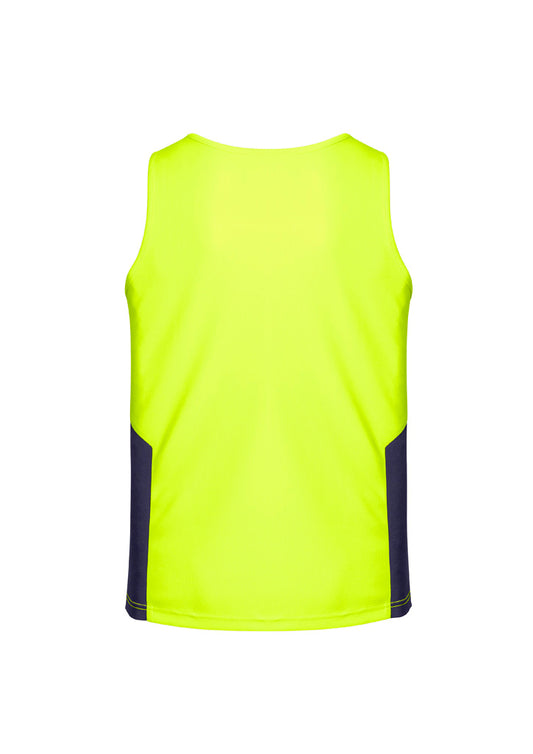 Syzmik ZH239 Mens Hi Vis Squad Singlet in Yellow/Navy - back view
