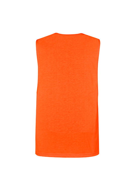 Syzmik ZH297 Mens Hi Vis Sleeveless Tee in Orange - back view