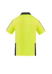 Syzmik ZH320 Mens Hi Vis Komodo Short Sleeve Polo in Yellow/Black - back view