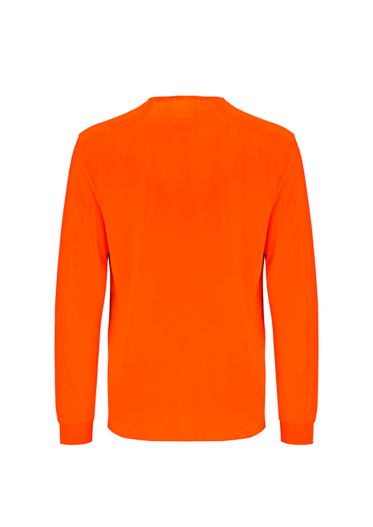 Syzmik ZH390 Mens Hi Vis Long Sleeve Tee in Orange - back view