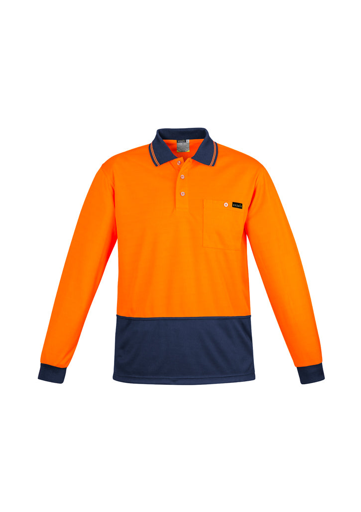 Mens Hi Vis Comfort Back Long Sleeve Polo - ZH410 - syzmik-0