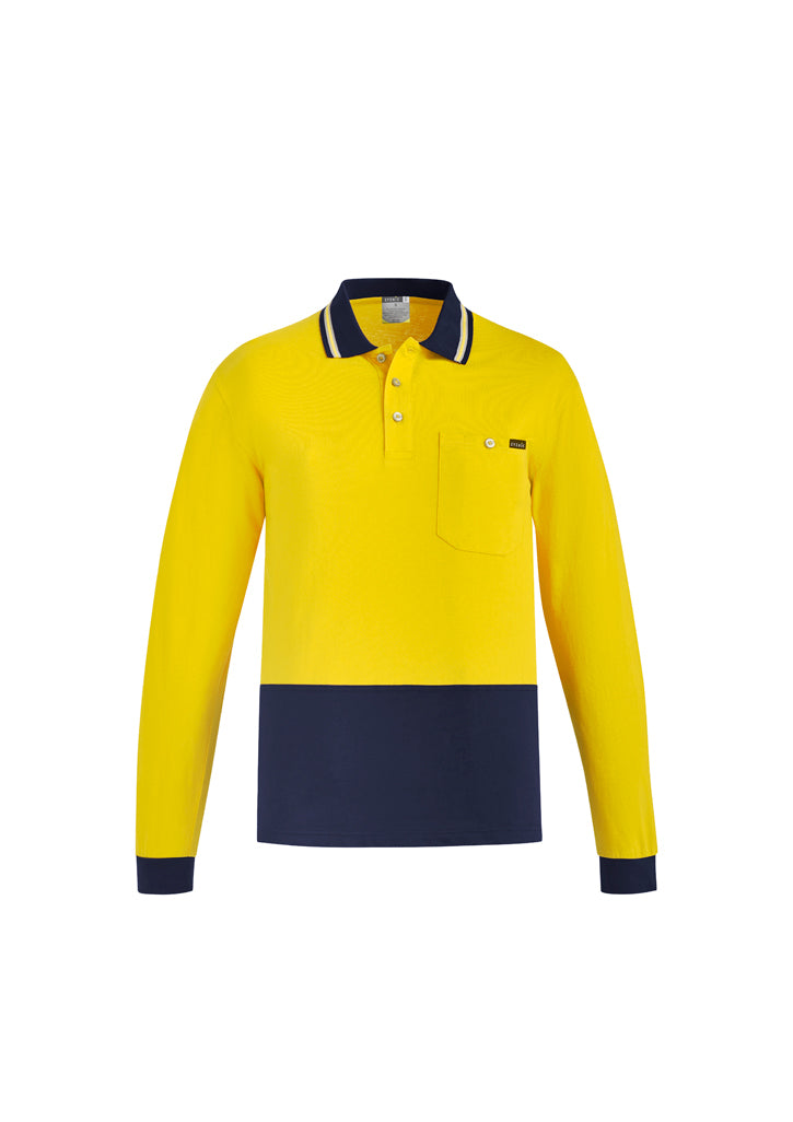 Mens Hi Vis Cotton Long Sleeve Polo - ZH430 - syzmik-0