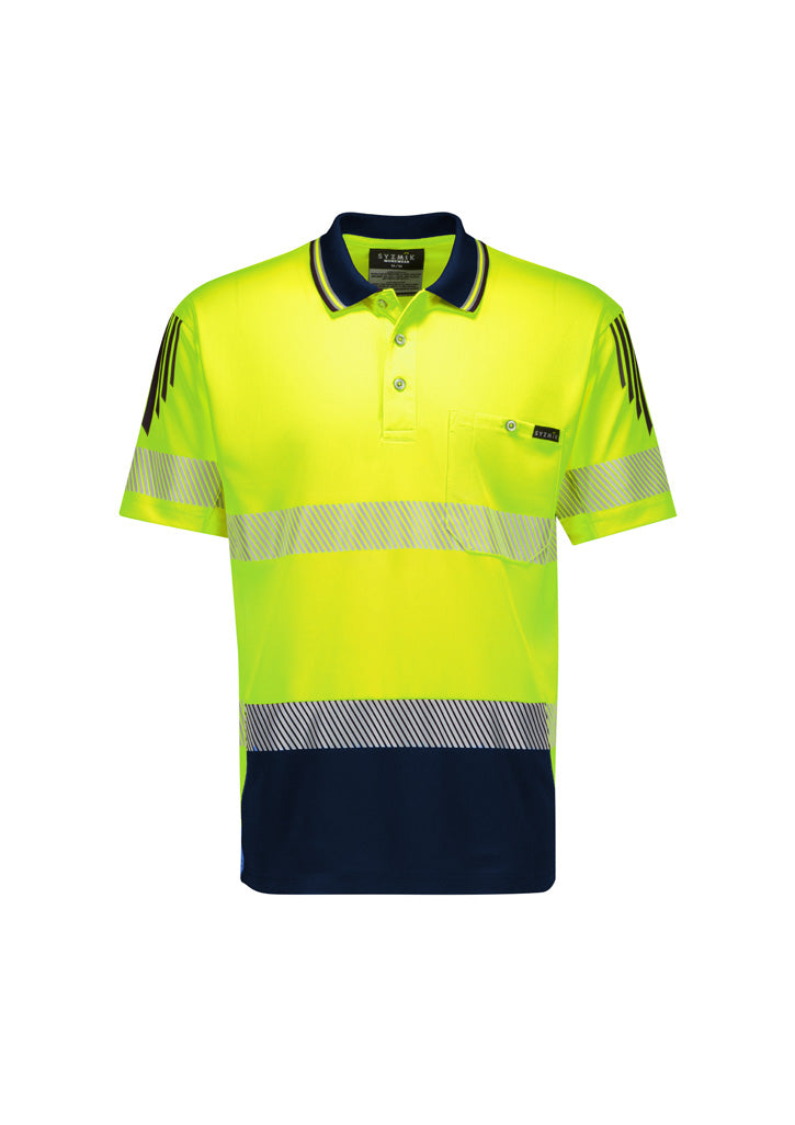 Mens Hi Vis Flux Segmented Tape Short Sleeve Polo - ZH555 - syzmik-1