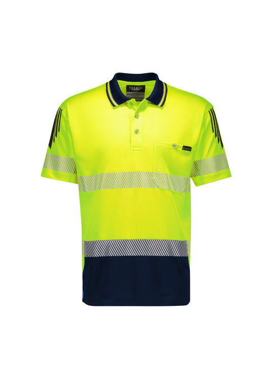 Mens Hi Vis Flux Segmented Tape Short Sleeve Polo - ZH555 - syzmik-1