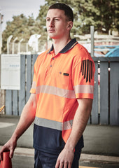 Mens Hi Vis Flux Segmented Tape Short Sleeve Polo - ZH555 - syzmik-0