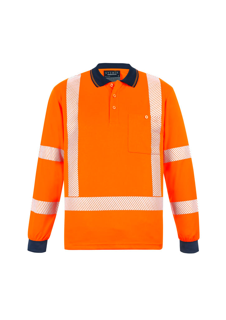 Unisex Hi Vis X Back NSW Rail Long Sleeve Polo - ZH690 - syzmik-0