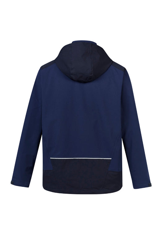 Syzmik ZJ310 Unisex Streetworx Stretch Waterproof Jacket in Navy/Dark Navy - back view