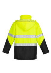 Syzmik ZJ350 Mens Hi Vis Storm Jacket in Yellow/Black - back view