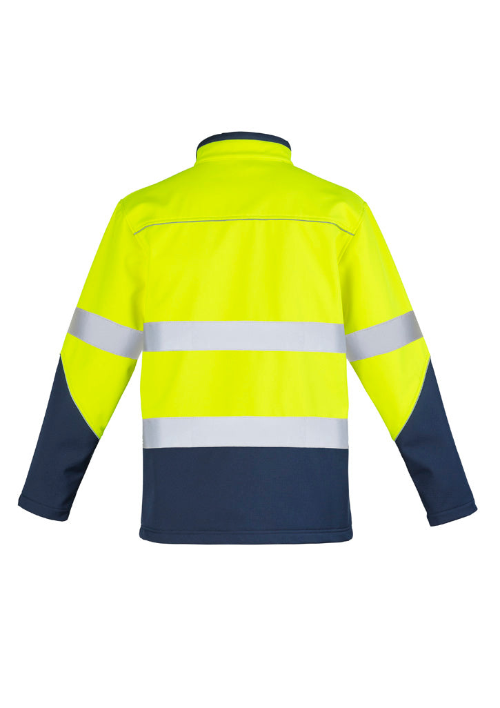 Syzmik ZJ353 Unisex Hi Vis Softshell Jacket in Yellow/Navy - back view