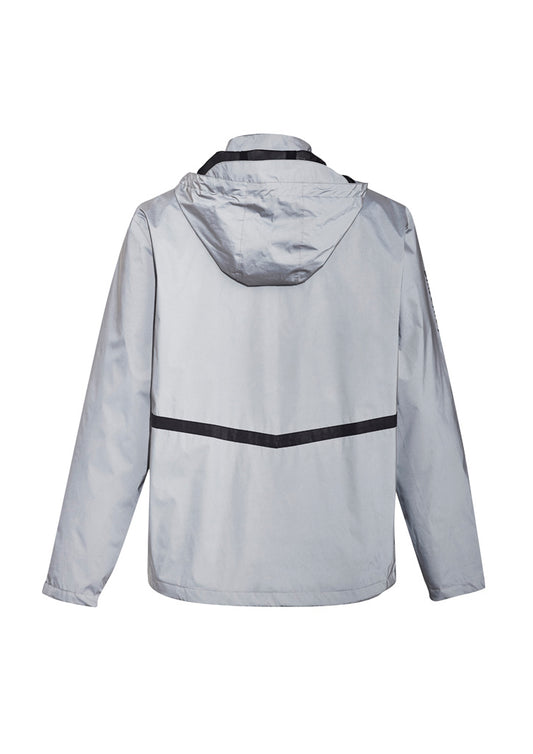 Syzmik ZJ380 Unisex Streetworx Reflective Waterproof Jacket in Reflective Silver - back view