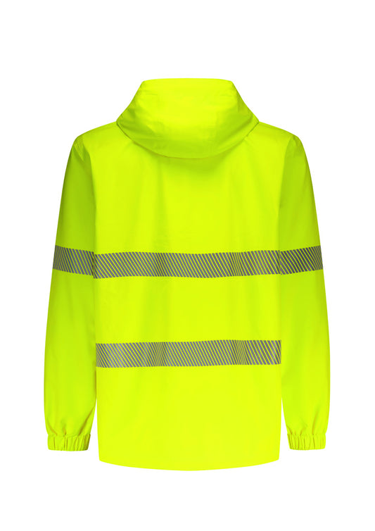 Syzmik ZJ560 Unisex Super Light Segmented Tape Packable Rain Jacket in Yellow - back view