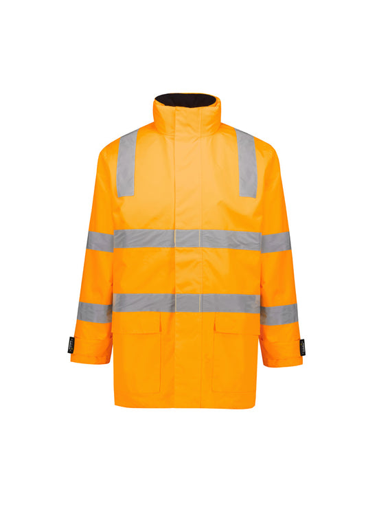 Syzmik ZJ580 Unisex Hi Vis VIC Rail 4 In 1 Waterproof Jacket in VIC Rail Orange
