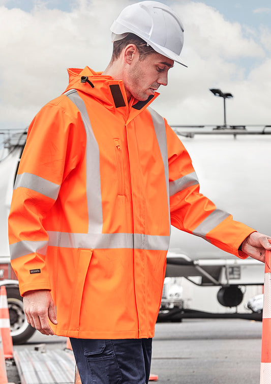Mens Hi Vis X Back Heavy Duty Waterproof Jacket - ZJ620-AU - syzmik-0