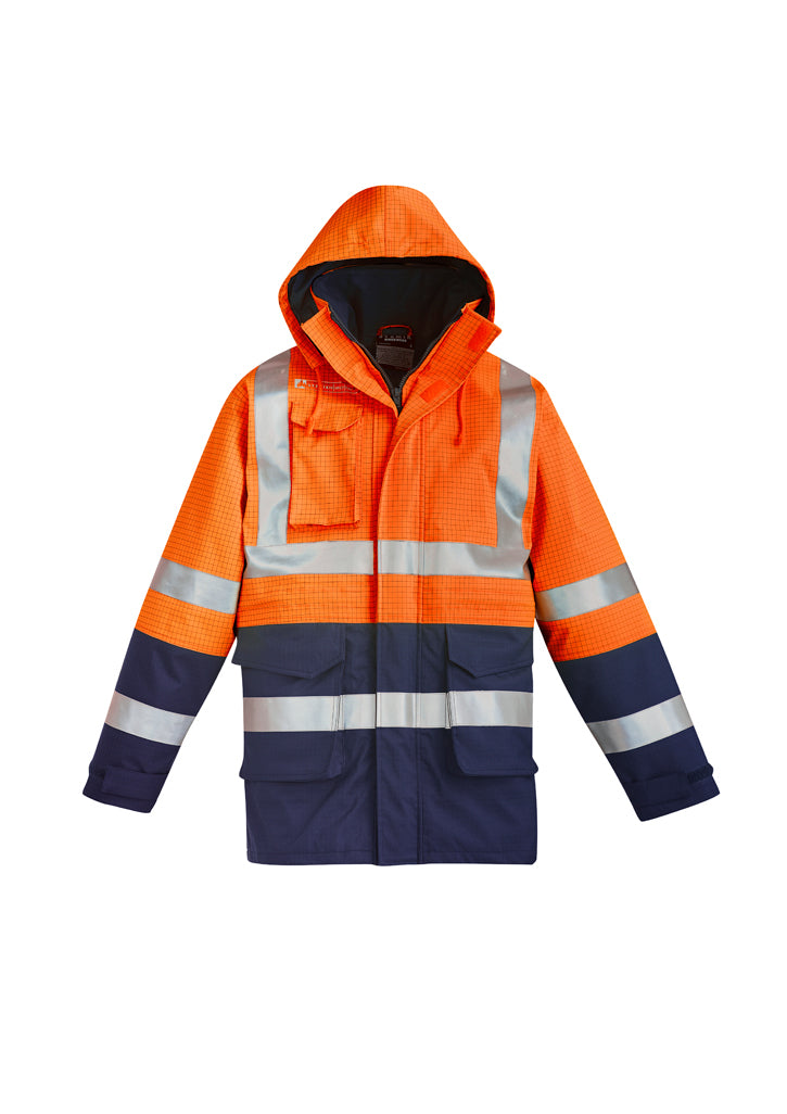 Mens Orange Flame Arc Rated Antistatic Waterproof Jacket - ZJ900 - syzmik-0