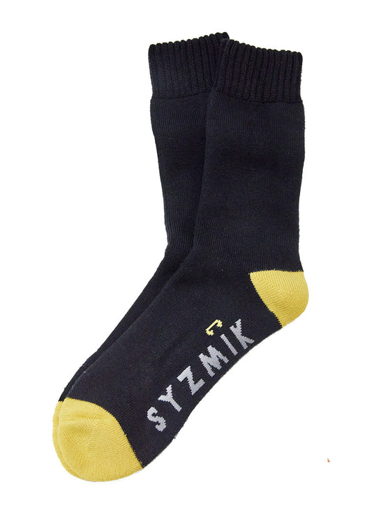 Syzmik ZMSOCK3 Bamboo Work Socks (3 Pack) in Black/Yellow - back view