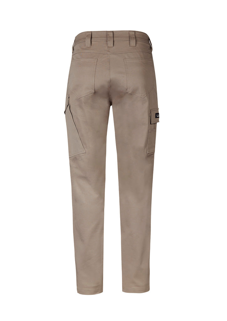 Syzmik ZP230 Mens Essential Basic Stretch Cargo Pant in Khaki - back view