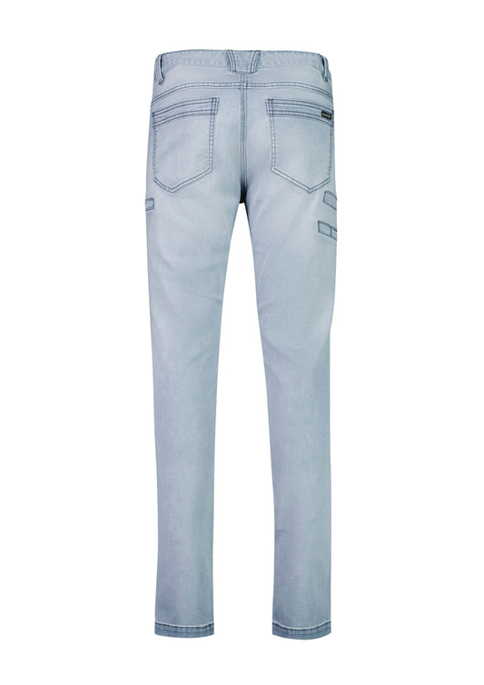 Syzmik ZP540 Mens Streetworx Stretch Jean in Light Blue - back view