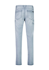 Syzmik ZP540 Mens Streetworx Stretch Jean in Light Blue - back view