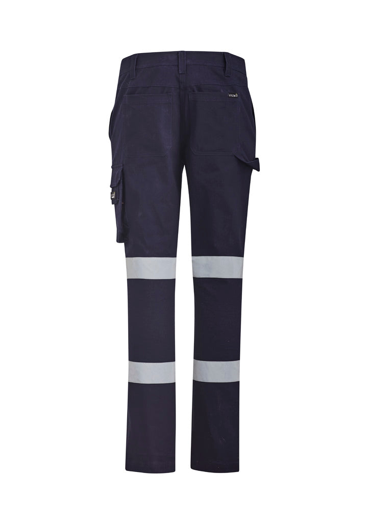 Syzmik ZP720 Womens Bio Motion Taped Pant in Navy - back view