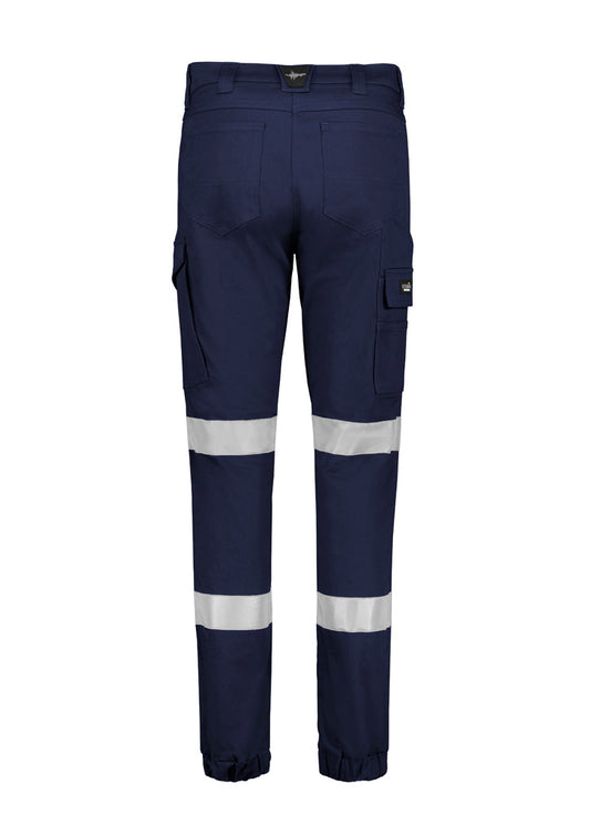 Syzmik ZP735 Womens Essential Stretch Taped Cargo Pant - Cuffed in Navy - back view