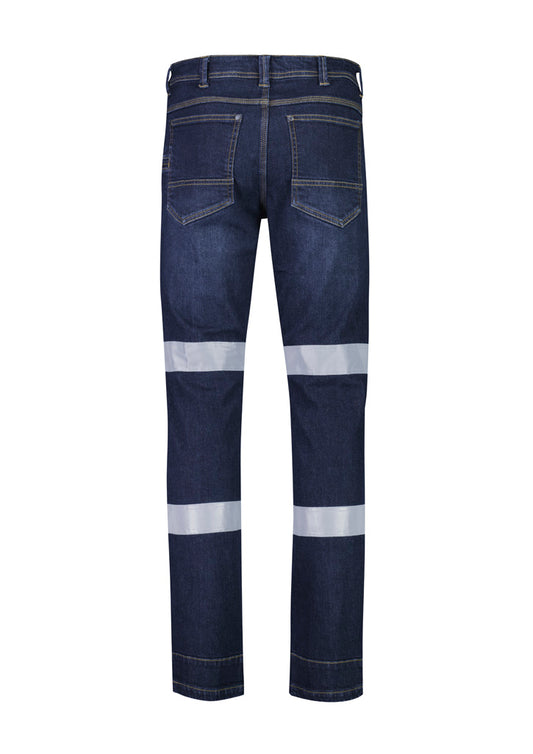 Syzmik ZP907 Mens Bio Motion Taped Stretch Jean in Denim - back view