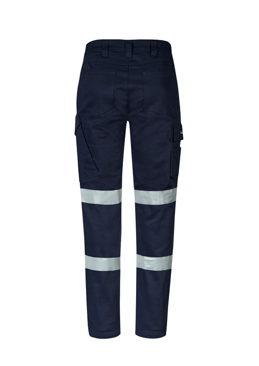 Syzmik ZP923 Mens Essential Stretch Taped Cargo Pant in Navy - back view