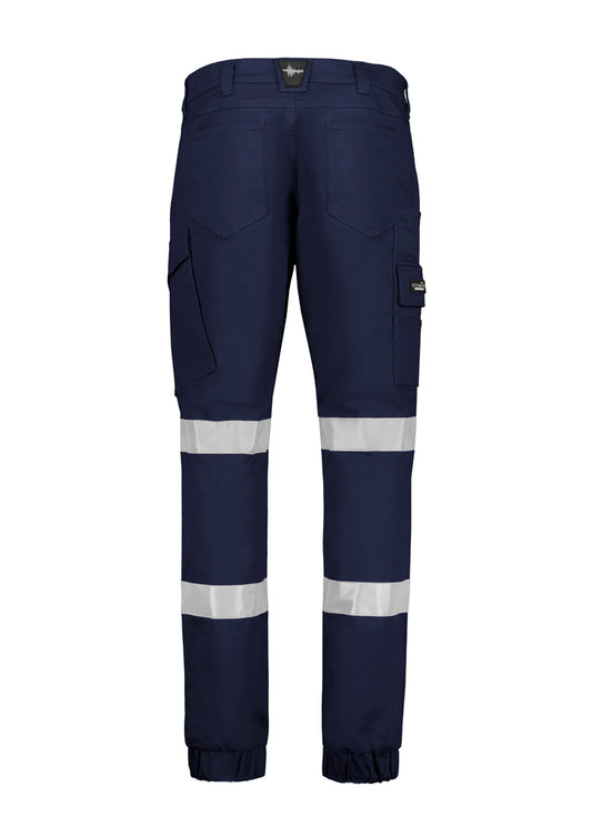 Syzmik ZP935 Mens Essential Stretch Taped Cargo Pant - Cuffed in Navy - back view