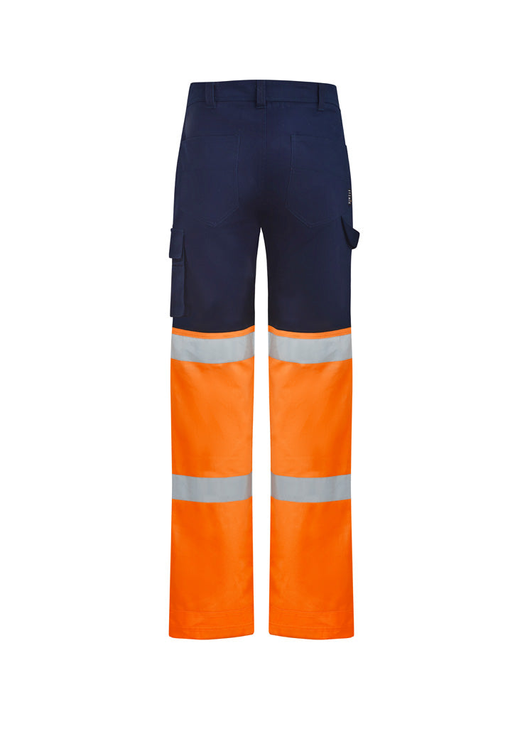 Syzmik ZP980 Mens Bio Motion Hi Vis Taped Pant in Orange/Navy - back view