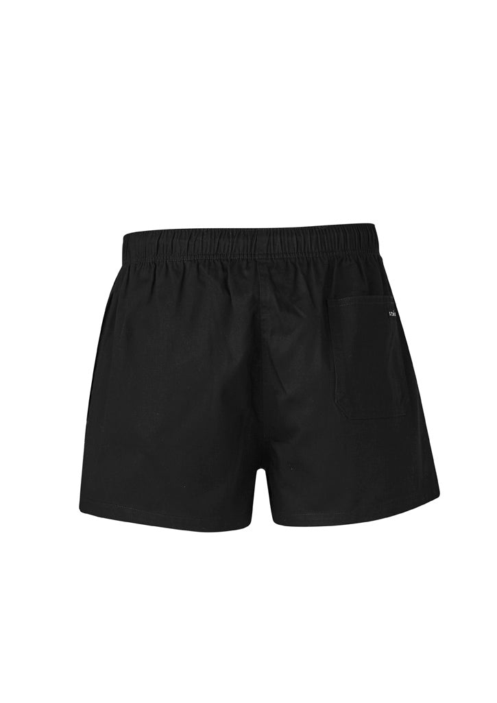 Syzmik ZS105 Mens Rugby Short in Black - back view