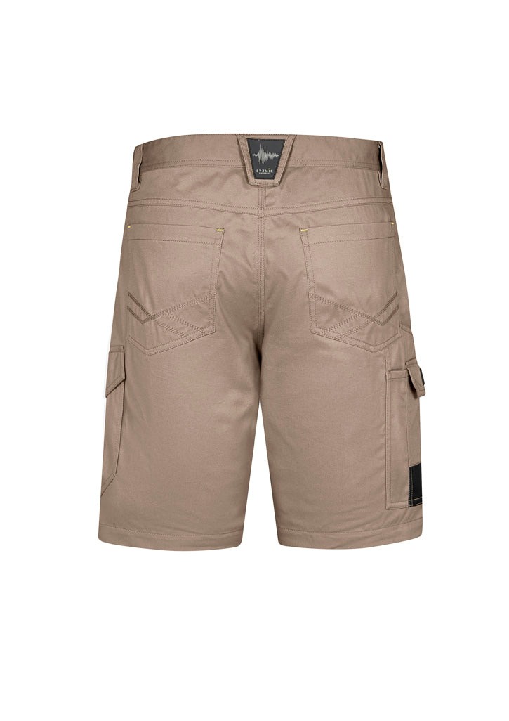 Syzmik ZS146 Mens Summer Cargo Short in Khaki - back view