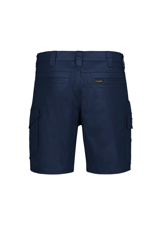 Syzmik ZS235 Mens Essential Stretch Cargo Short in Navy - back view