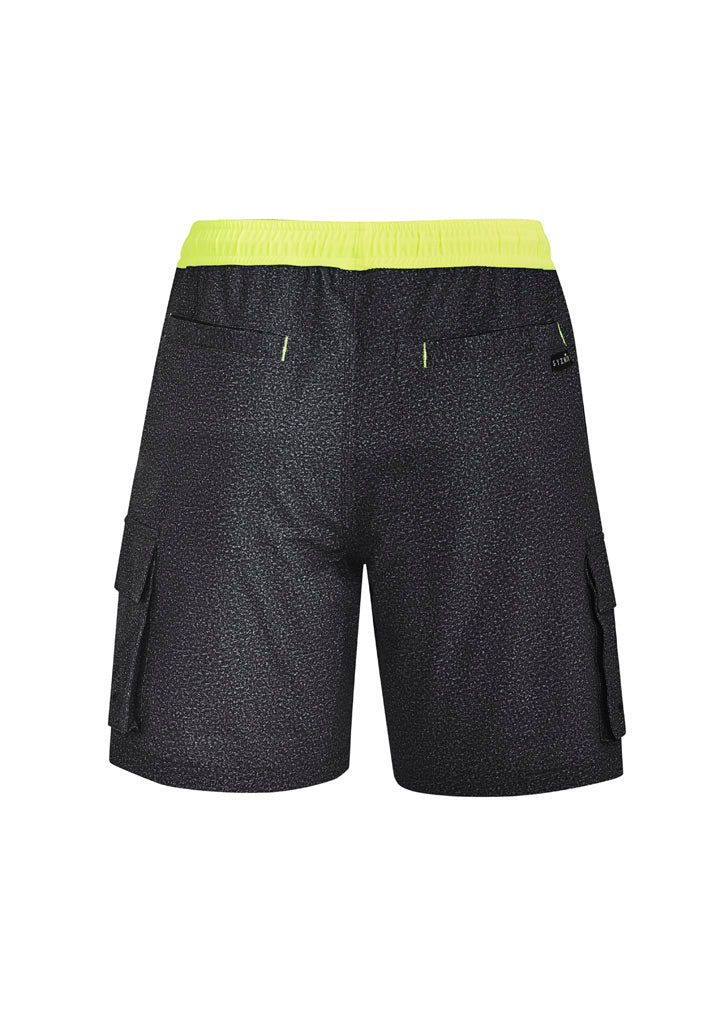 Syzmik ZS240 Mens Streetworx Board Short in Grey Marle - back view