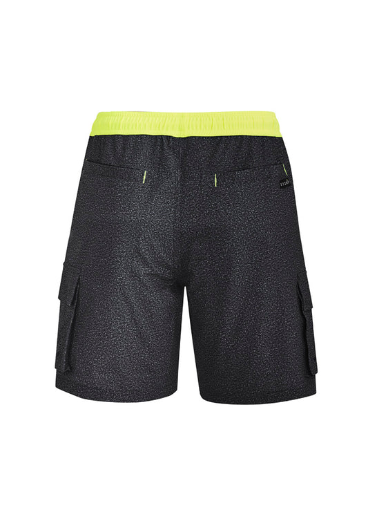 Syzmik ZS240 Mens Streetworx Board Short in Grey Marle - back view