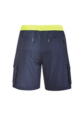 Syzmik ZS240 Mens Streetworx Board Short in Navy Marle - back view