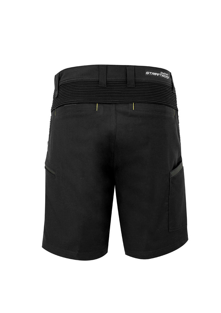 Syzmik ZS340 Mens Streetworx Stretch Short in Black - back view
