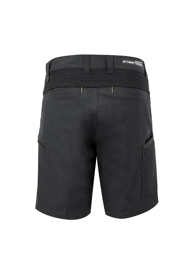 Syzmik ZS340 Mens Streetworx Stretch Short in Charcoal - back view