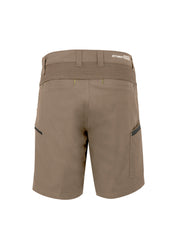 Syzmik ZS340 Mens Streetworx Stretch Short in Khaki - back view