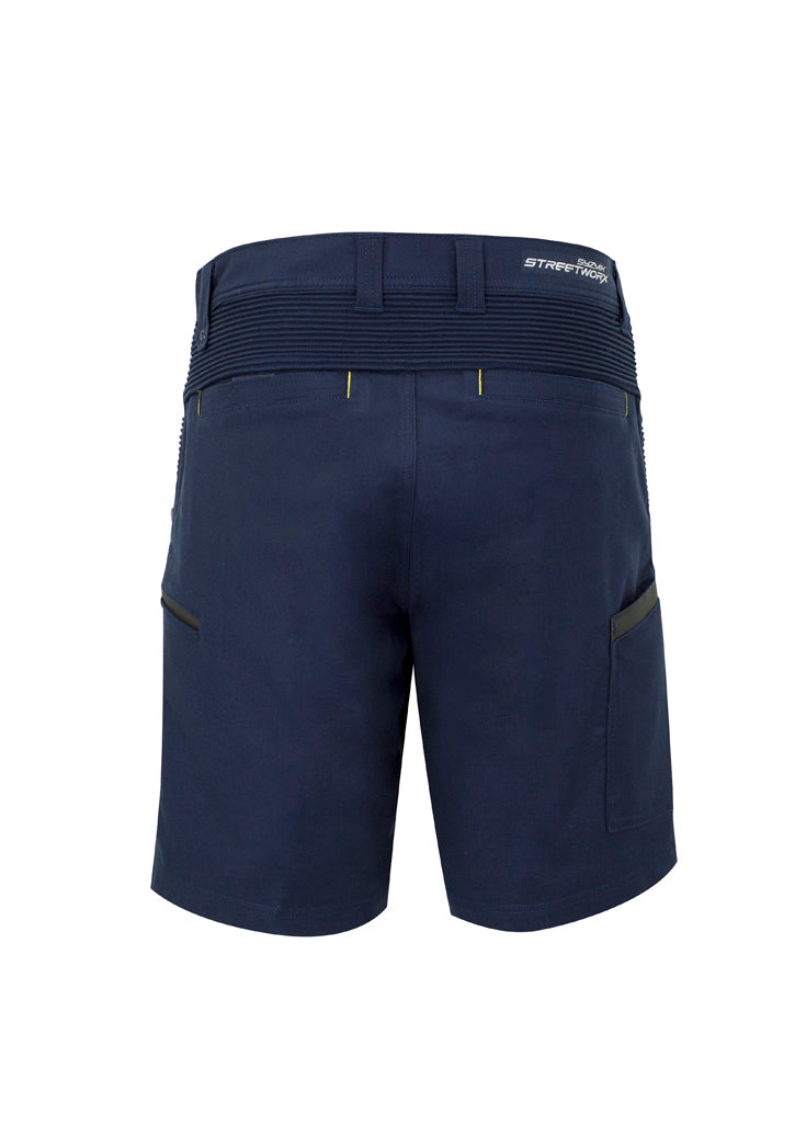 Syzmik ZS340 Mens Streetworx Stretch Short in Navy - back view