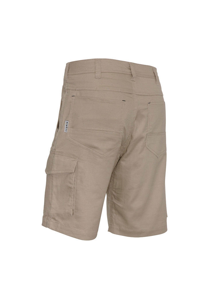Syzmik ZS505 Mens Rugged Cooling Vented Short in Khaki - back view