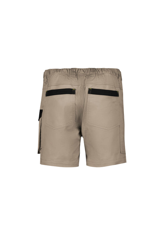 Syzmik ZS607 Mens Rugged Cooling Stretch Short Short in Khaki - back view