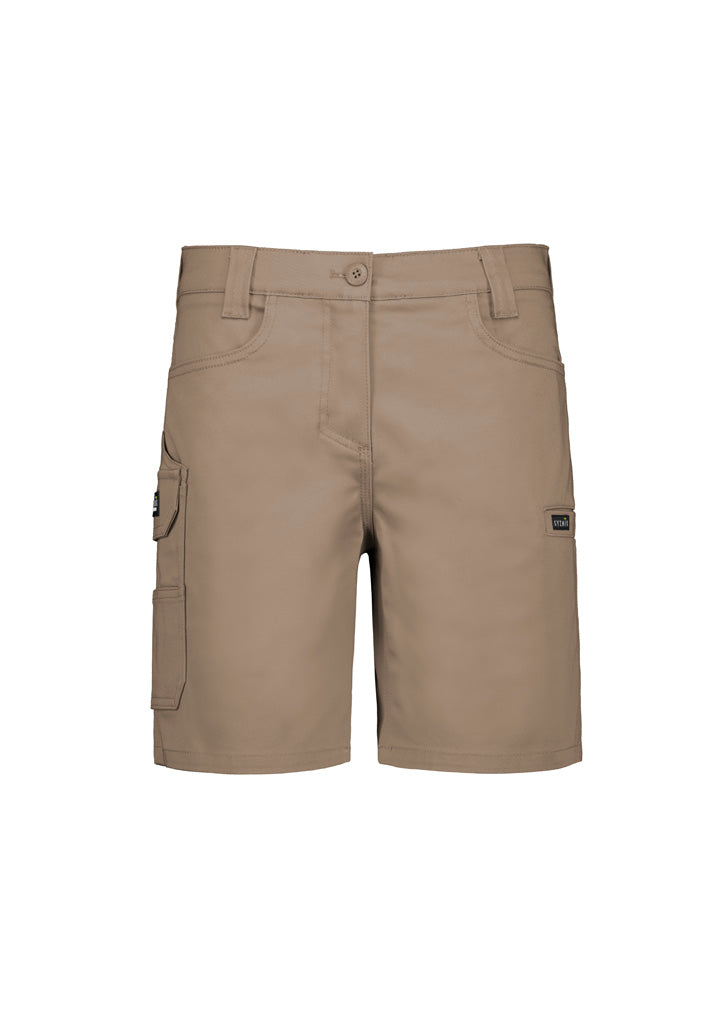 Syzmik ZS735 Womens Essential Stretch Cargo Short in Khaki