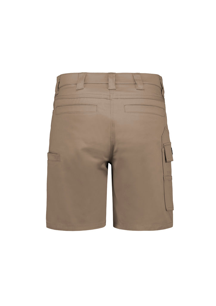 Syzmik ZS735 Womens Essential Stretch Cargo Short in Khaki - back view