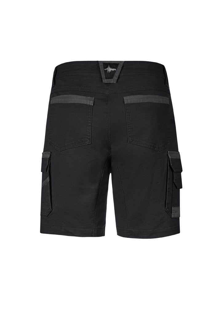 Syzmik ZS822 Mens Streetworx Heritage Short in Black - back view