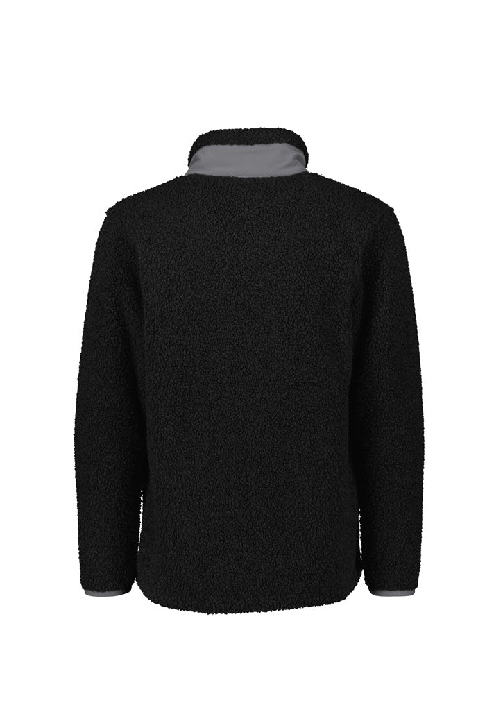 Syzmik ZT285 Unisex Streetworx Full Zip Sherpa Fleece in Black - back view