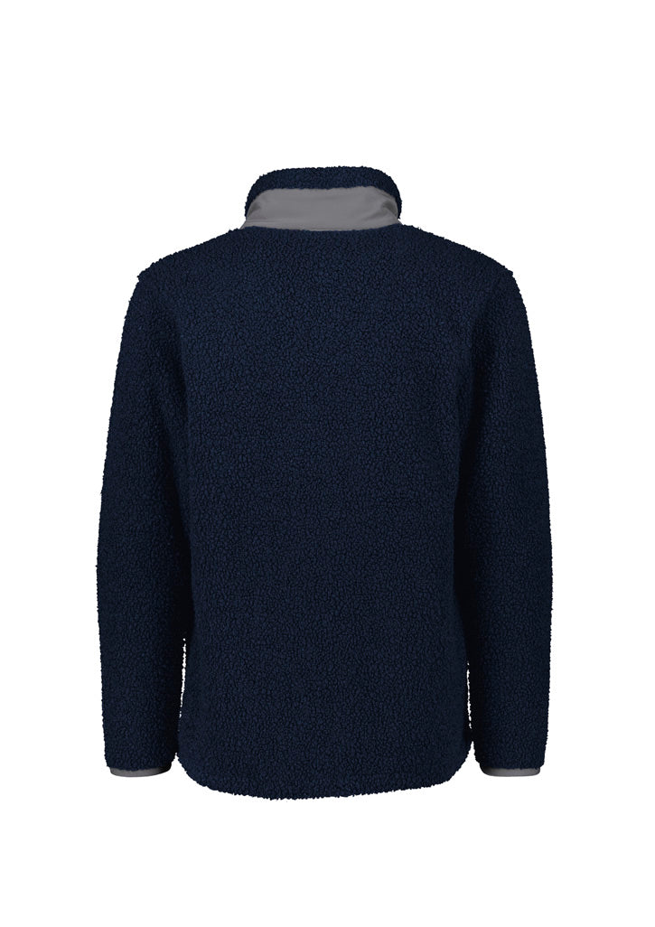 Syzmik ZT285 Unisex Streetworx Full Zip Sherpa Fleece in Navy - back view